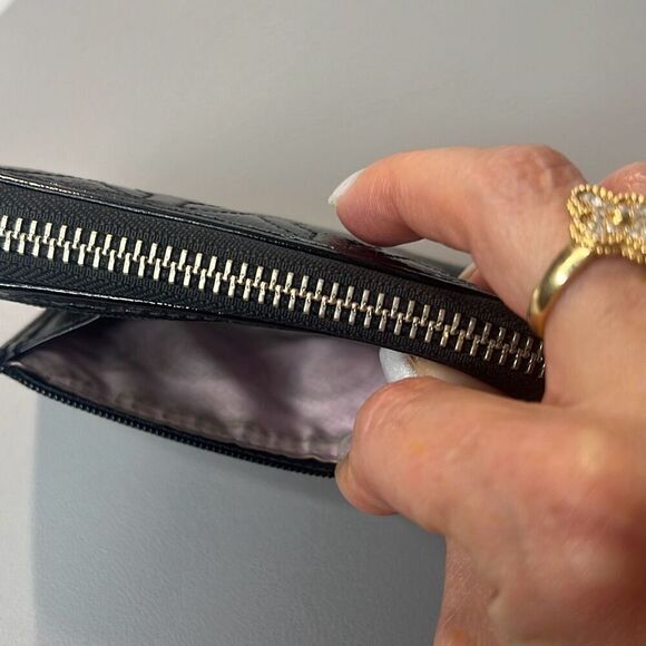 Auth Coach Billfold monogrammed wallet coin zip black small - Picture 5 of 13